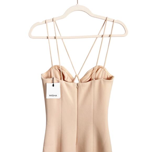 MISHA Kai Midi Dress NWT Pink Shell Nude Size 2 - Picture 5 of 8
